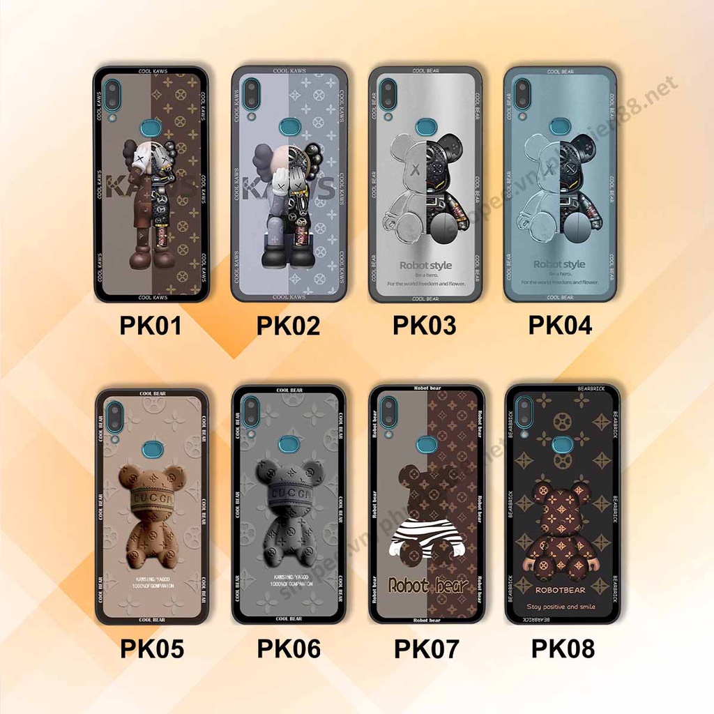 Ốp Samsung A10s bear, k@ws thương hiệu phong cách ốp lưng thời trang cao cấp
