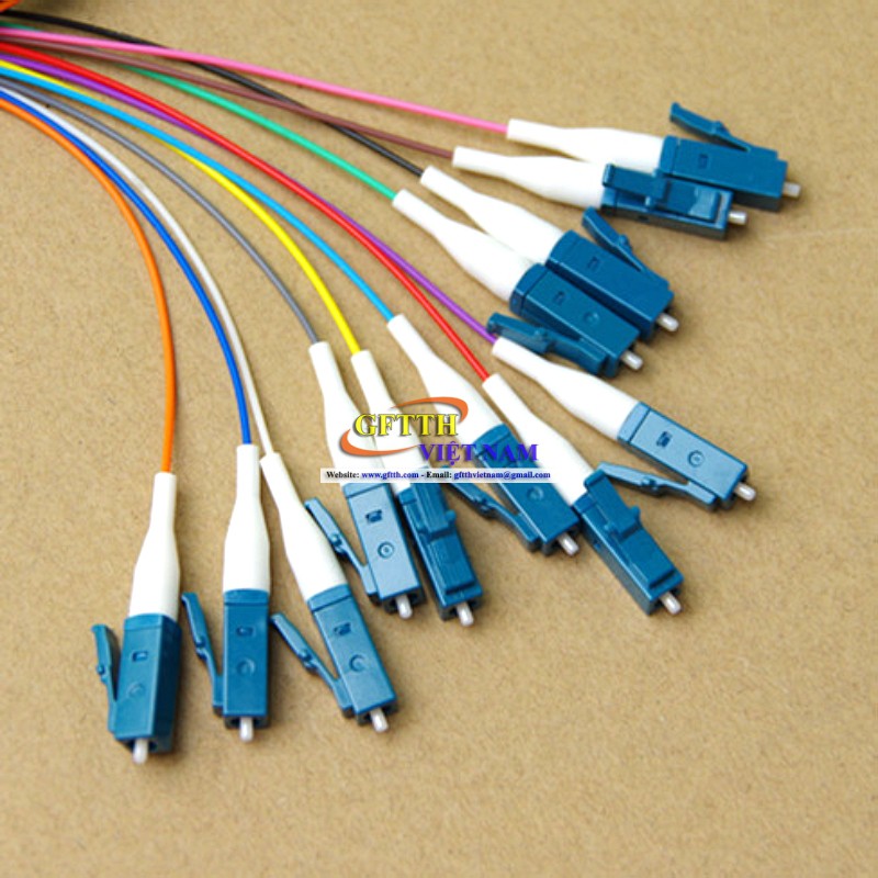 Dây nhảy quang LC/UPC Multimode, Dây Pigtail LC 1 bộ 12 sợi giá rẻ tại Hà Nội