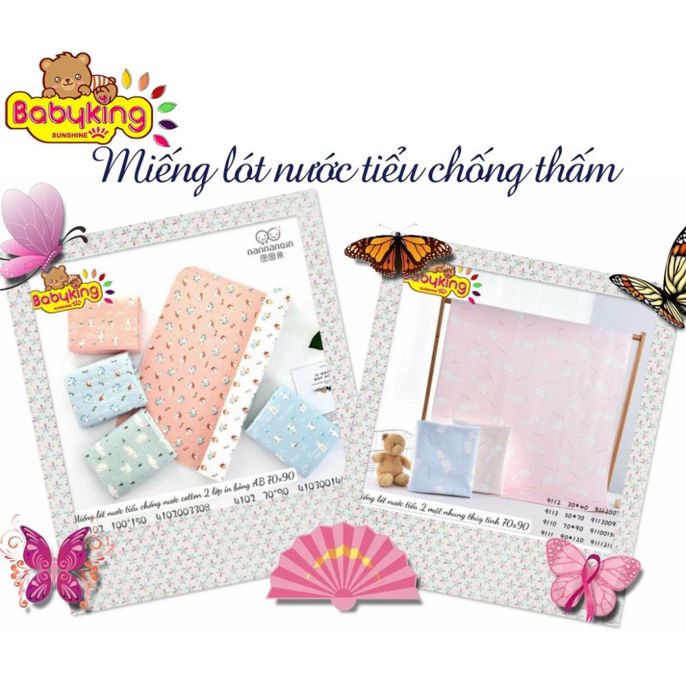 Các loại Tấm lót nước tiểu *4101-4103,4114 In bông và Loại Nhung Thuỷ tinh*chống thấm cho bé cotton 2 lớp ( 9110-9113 )