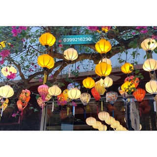 Đèn lồng Hội An 20cm ,vải phi dày chịu nắng, mưa cực bền và bắt mắt