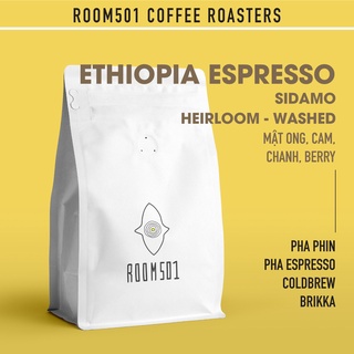 Cà Phê Rang Sẵn Room501 Roasters Ethiopia Sidamo sơ chế Washed pha espresso, latte, coldbrew