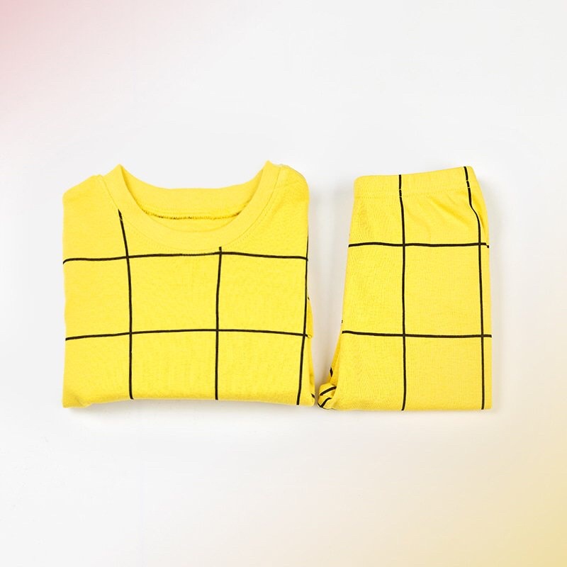 Đồ bộ quần áo dài tay dáng ôm thun cotton mẫu Sọc vuông năm 2022 rất xinh của hãng Unifriend Hàn Quốc mã UND01