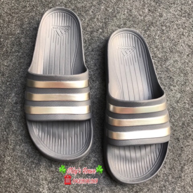 [☘️ADIDAS®☘️]- DÉP ĐÚC DURAMO SLIDES - Xám S/Bạc