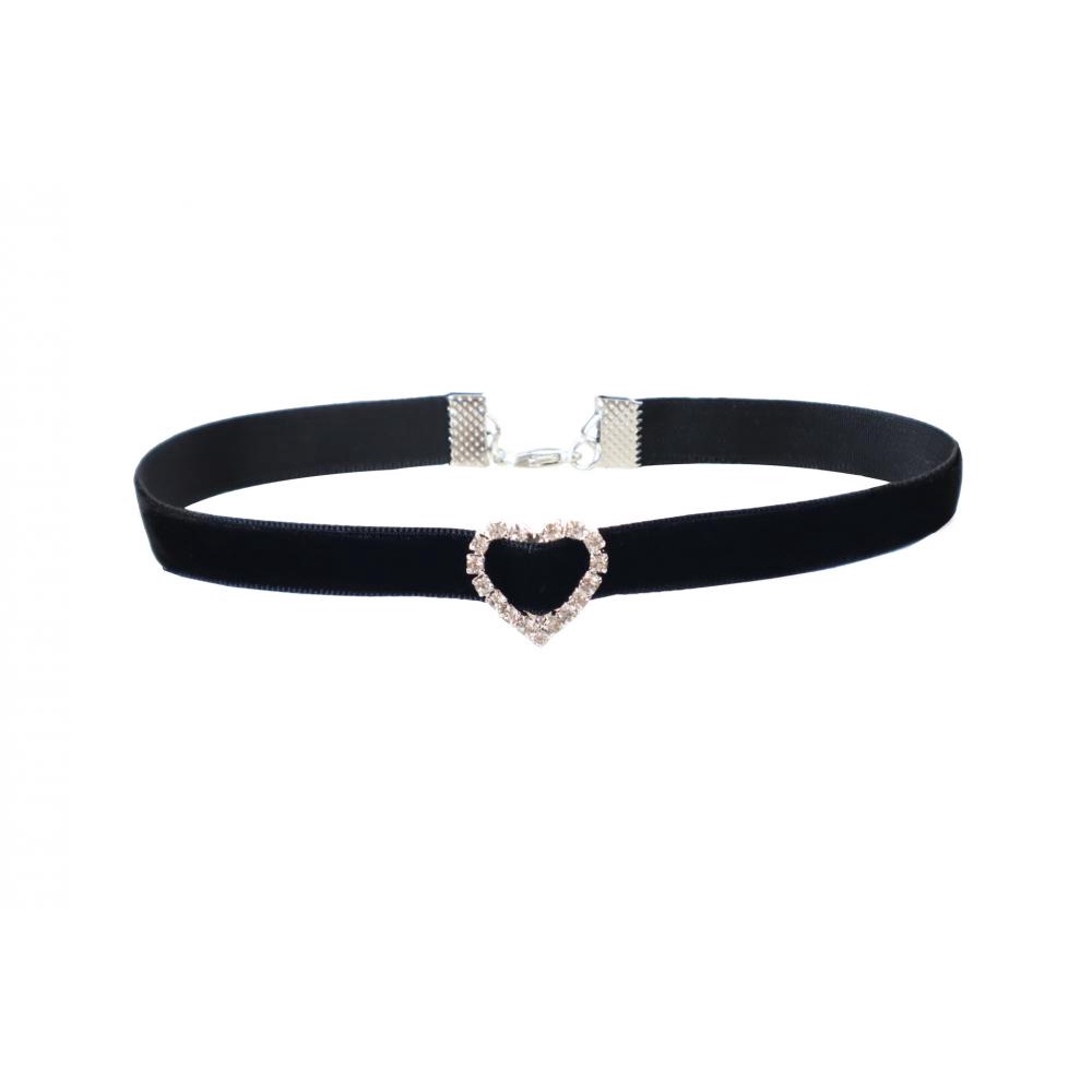 Vòng Cổ Nhung Đen ĐíNh Đá Đơn GiảN