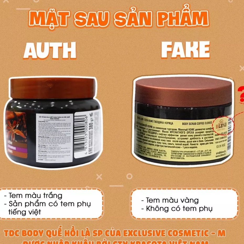 Tẩy Tế Bào Chết Toàn Thân Chiết Xuất Quế Hồi & Cafe Exclusive Belarus 380g