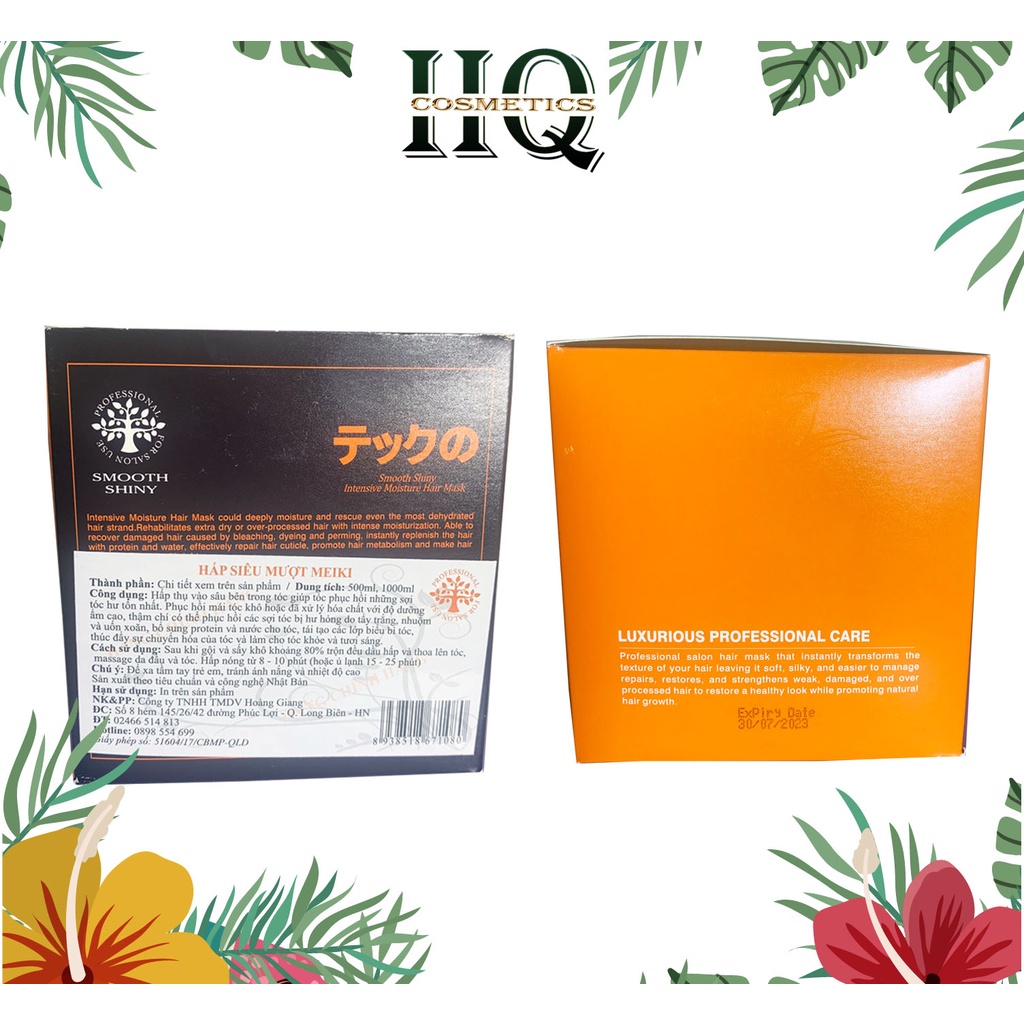 Hấp Ủ Phục Hồi Siêu Mượt Rong Biển Trà Xanh Meiki Green Tear 500/1000ml