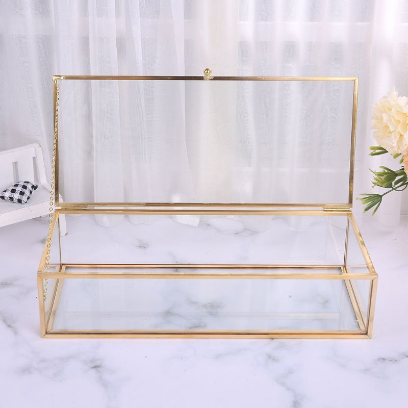 Hộp đựng vòng tay/ đồ trang sức hình chữ nhật viền vàng độc đáo trang trí nhà cửa