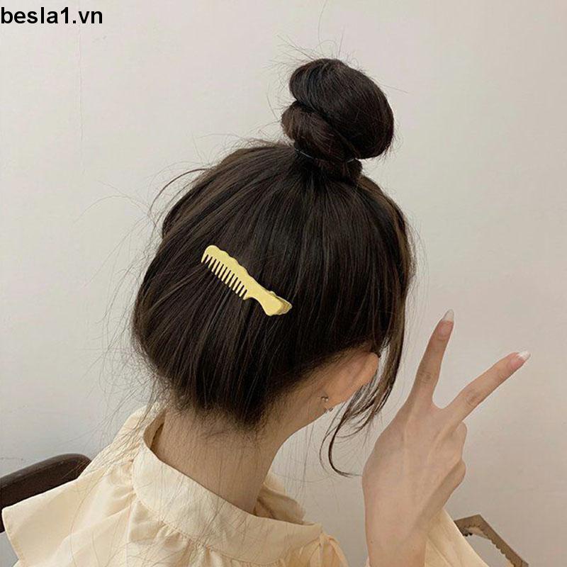 🌈Kẹp tóc hình chiếc lược màu sắc ngọt ngào dễ thương phong cách Hàn Quốc dành cho nữ