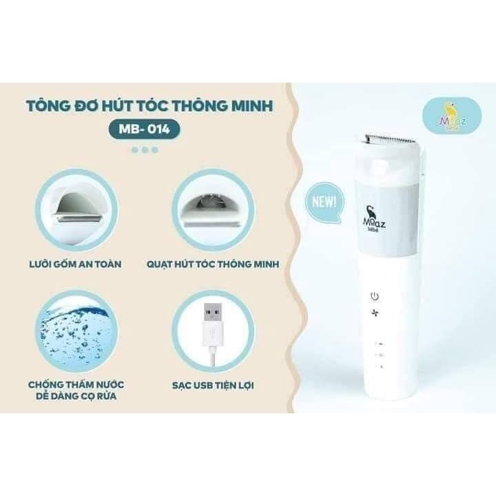 Tông đơ cắt tóc cho bé thông minh Moaz Bebe MB-014 - *Tông đơ cắt tóc trẻ em* [BH CHÍNH HÃNG 1 NĂM]