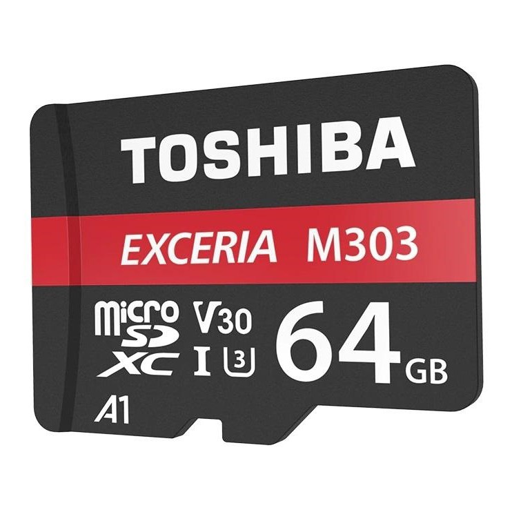 Thẻ nhớ MicroSDXC Toshiba Exceria M303 64GB UHS-I U3 4K V30 A1 R98MB/s W65MB/s (Đen)