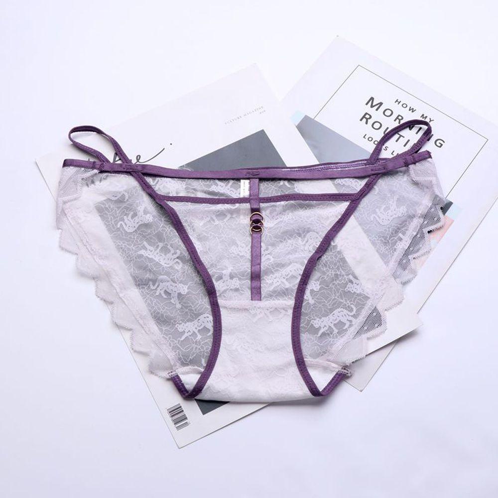 Quần Lót Cotton Phối Ren Lưng Vừa Màu Trơn Quyến Rũ Thời Trang Cho Nữ 2life