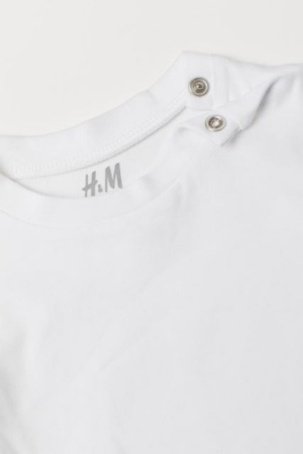 Áo phông trắng dài tay cho bé trai gái H&M authentic 💯