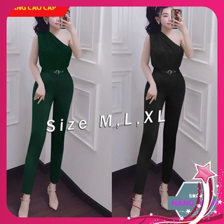 Set Quần Áo Nữ Đẹp 🎁FREESHIP🎁Giảm 45k Khi Mua Đơn Từ 500k - Set nguyên bộ áo lệch vai quần dài kèm belt như hình TJ994