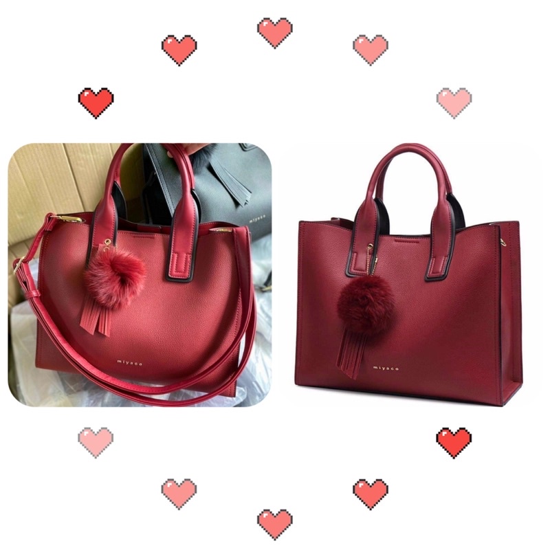 TNS-Túi xách tay công sở nhiều ngăn da mềm cao cấp Miyacio handbag-màu đỏ mận sang trọng