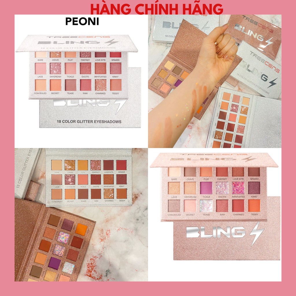 Bảng Phấn Mắt Trang Điểm 18 Màu Cao Cấp Ánh Kim Mỏng Mịn Bền Màu Lâu Trôi Sang Trọng