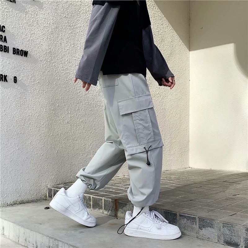 Men's multi-pocket loose sweatpants