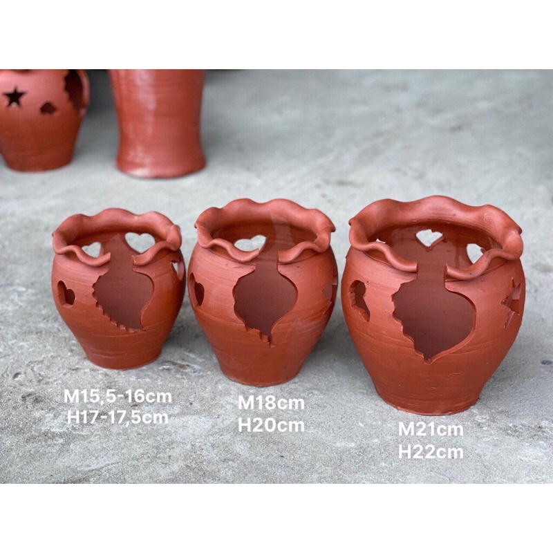 Chậu gốm, đất nung xẻ thân trồng cây sen đá decor cực đẹp, hàng sẵn kho