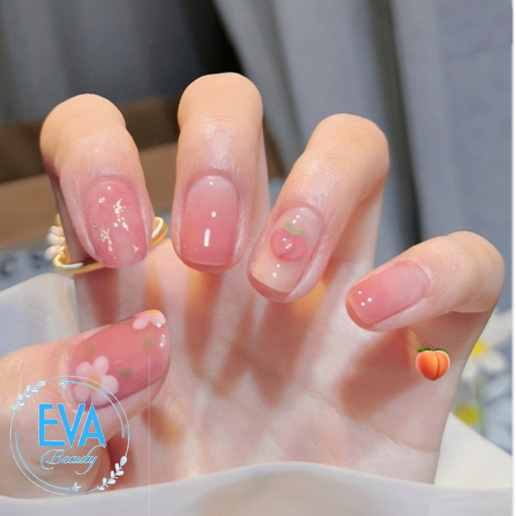 Sticker Dán Móng Tay 3D Dạng Decal Dán Chống Nước Hoạ Tiết Quả Đào Hồng Peach Cute  JO1234