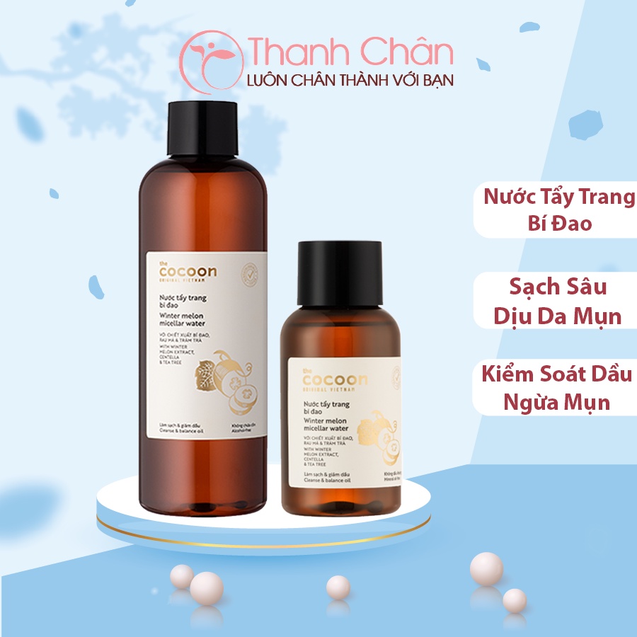 Nước Tẩy Trang Bí Đao Kiểm Soát Dầu Thừa COCOON 140ml/500ml