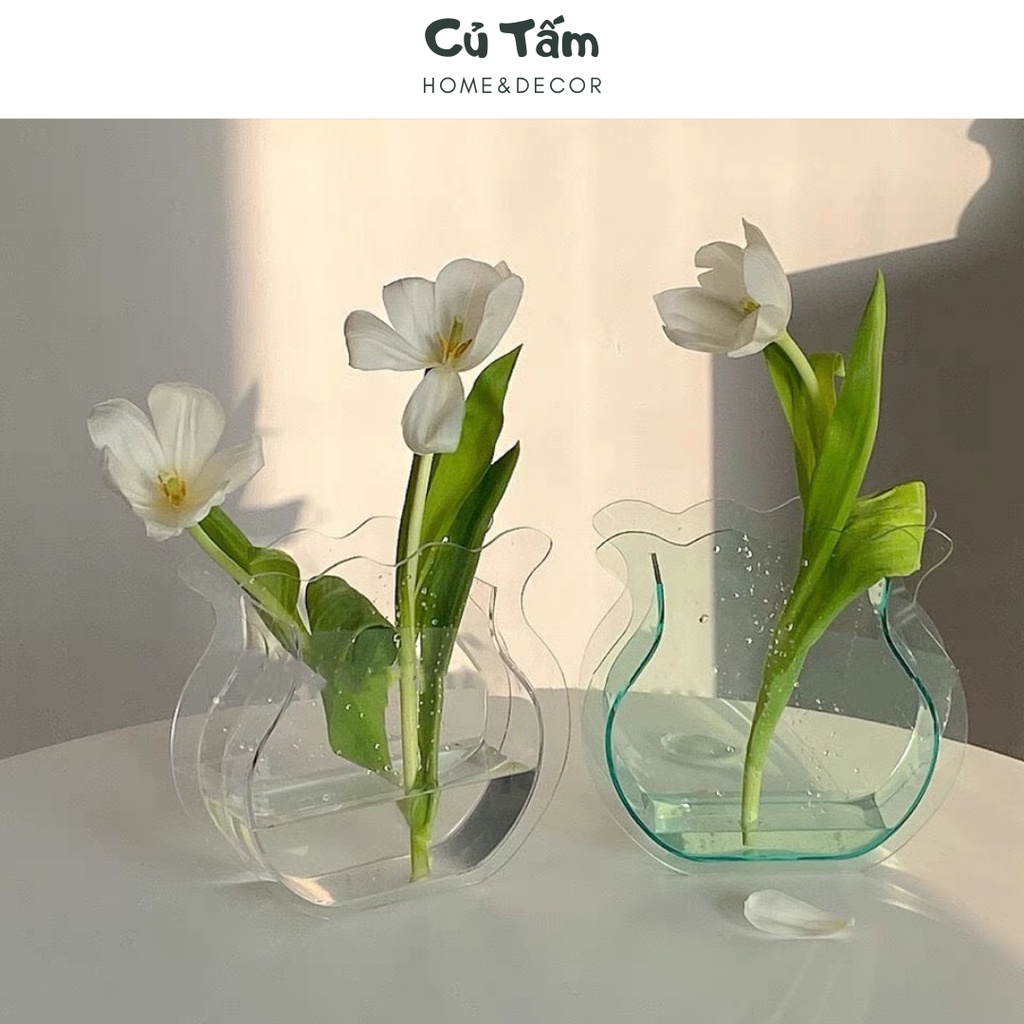 Lọ hoa, bình hoa acrylic trang trí nhà cửa phong cách Hàn Quốc - cutam.homedecor