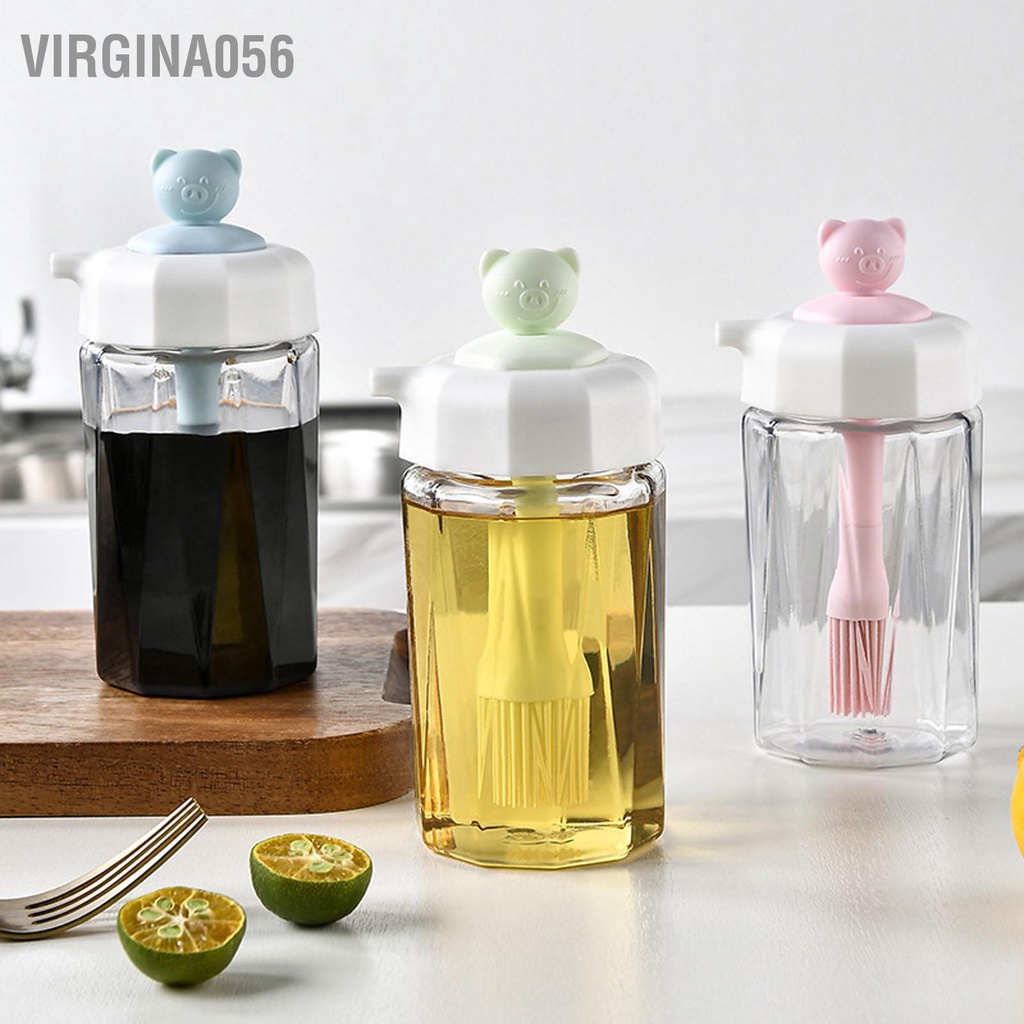 Virgina056 Bộ phân phối dầu được tích hợp trong bàn chải Thiết kế đẩy Chai silicon mục đích kép cho nhà bếp gia đình