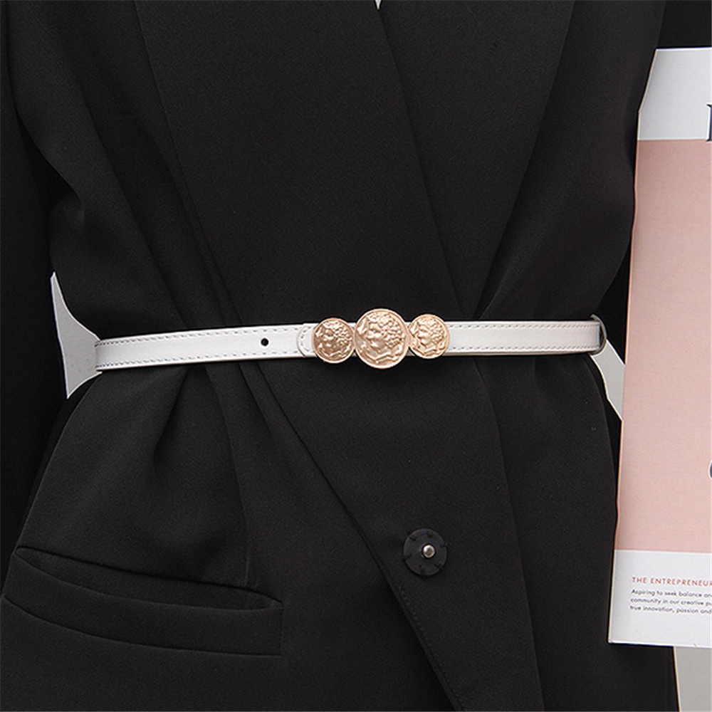 SmileFairyCC【COD &amp; Hàng Có Sẵn】Thắt Lưng Mỏng Co Giãn Đính Nút Hợp Kim Thời Trang Sang Trọng Dành Cho Nữ