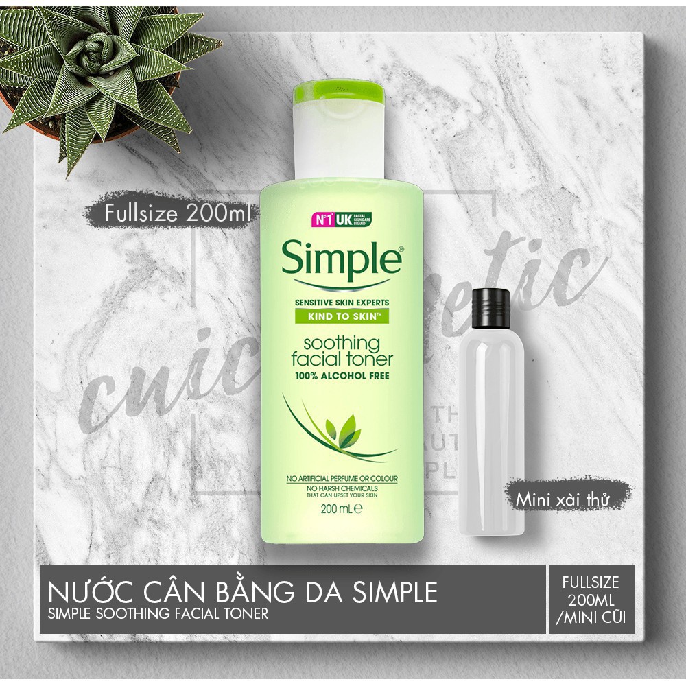 NƯỚC HOA HỒNG SIMPLE KIND TO SKIN SOOTHING FACIAL TONER