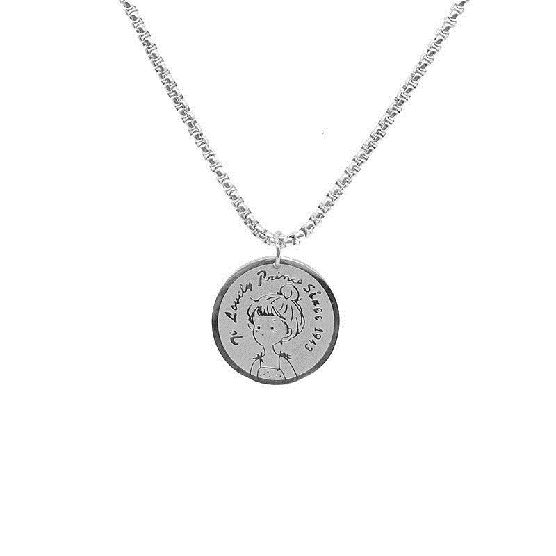 Dây Chuyền Vòng Cổ Cặp Đôi Hình Hoàn Tử Bé Thép Titan - VC017
