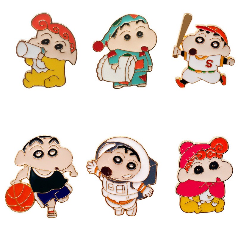 Ghim cài áo hình cậu bé bút chì shin-chan hoạt hình thiết kế dễ thương