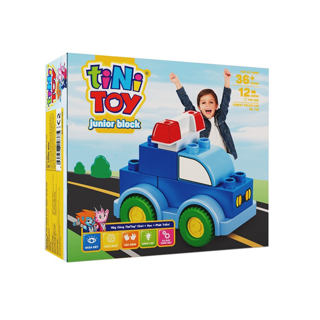 [Mã BMBAU50 giảm 7% đơn 99K] Đồ chơi lắp ráp lego thông minh cho bé mẫu giáo xe cảnh sát kiểm lâm TINITOY nhiều mảnh