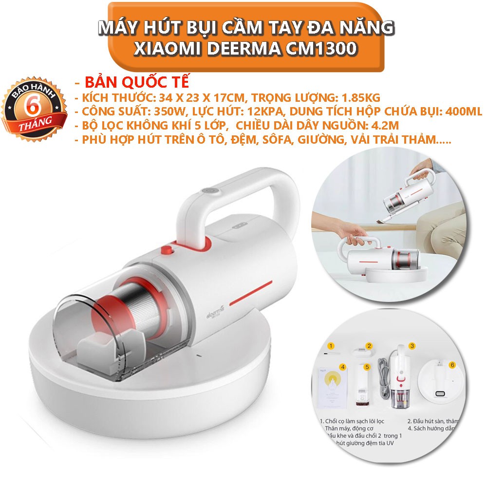 Máy hút bụi cầm tay thảm đệm đa năng Xiaomi Deerma CM1300 3 in 1 (màu ngẫu nhiên) - Bảo hành 6 tháng