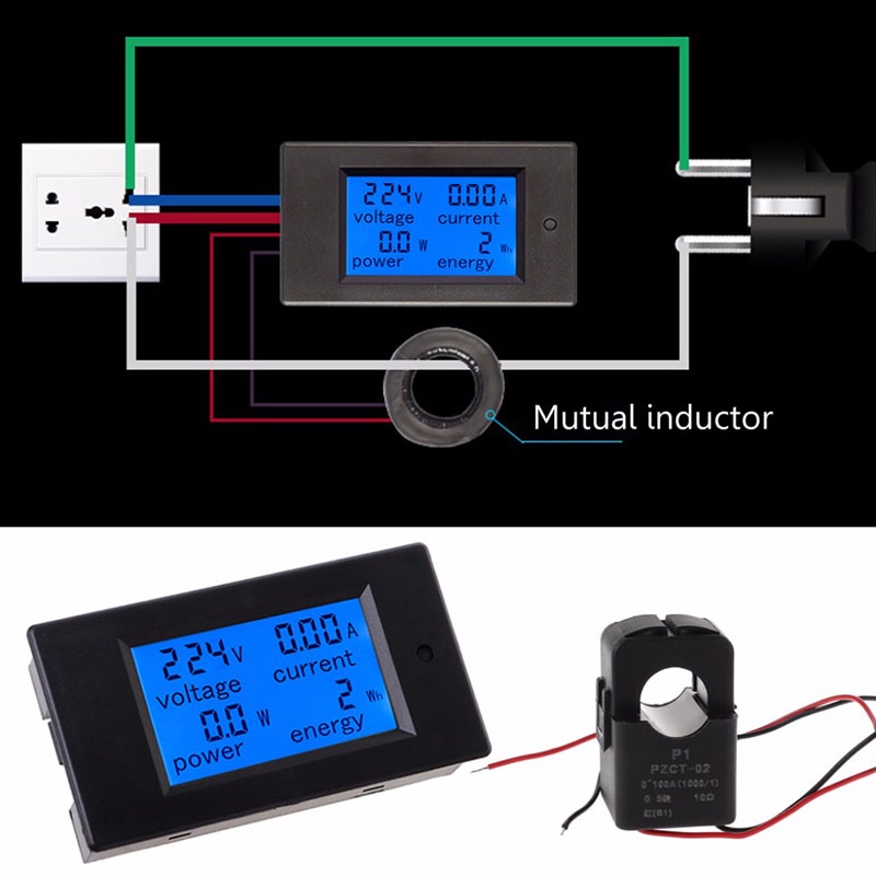 Đồng Hồ Đo Điện Áp 100A AC 80~260V Đa Năng
