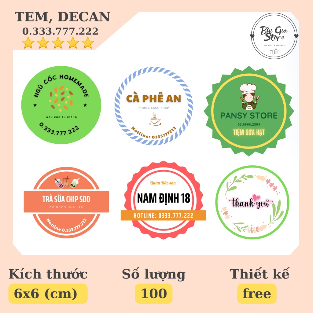 Tem Nhãn Sticker Decan shop miễn phí thiết kế theo yêu cầu