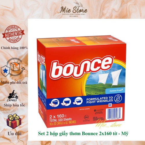Giấy Thơm Quần Áo Bounce Mỹ Hộp 160 Tờ - Mỹ