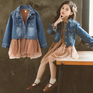 ✇¤﹍Áo khoác denim cho bé gái 2020 Áo khoác trẻ em kiểu mới của Hàn Quốc Phong cách phương Tây Trẻ em lớn Trẻ em mùa xuân