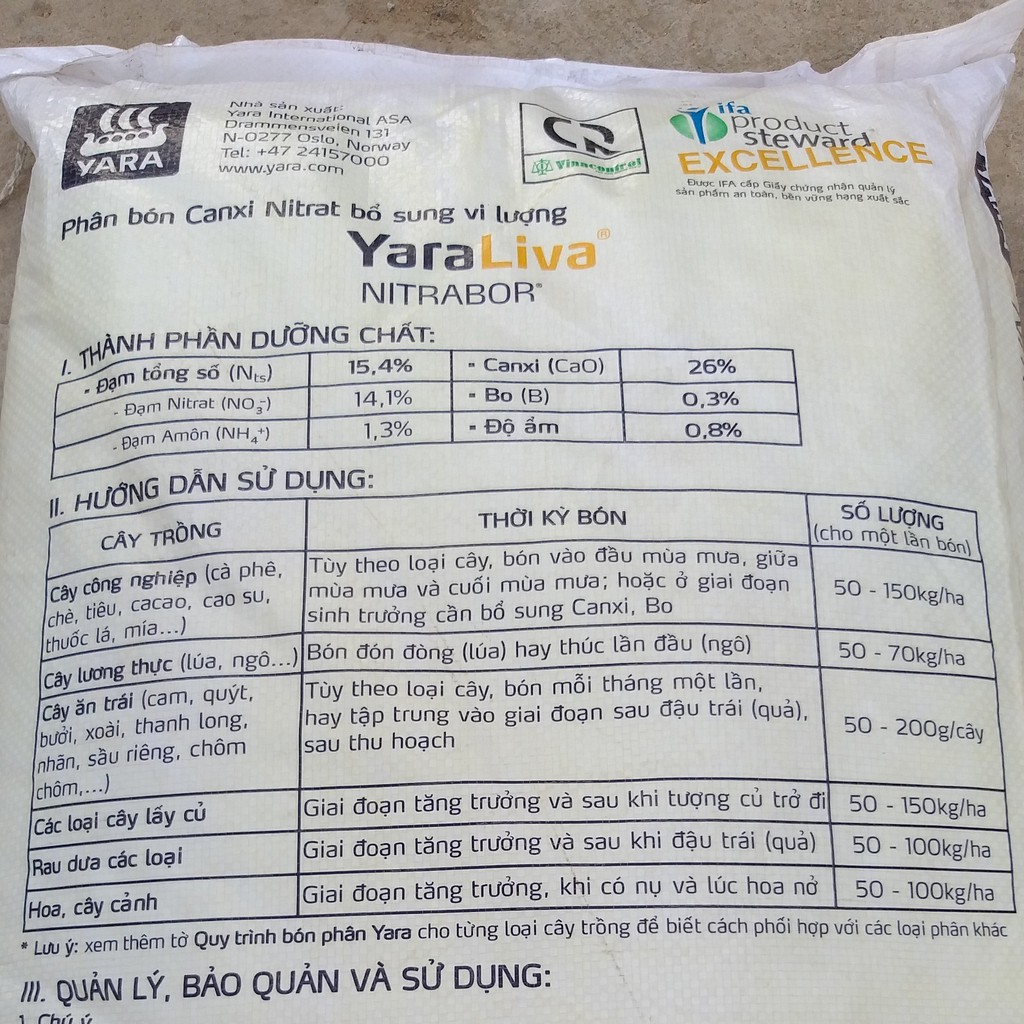 Super Canxi Nitrat (500g), Siêu CANXI hạ phèn, ra rễ, Chống nứt trái - Sản phẩm nhập khẩu của Yara NA UY