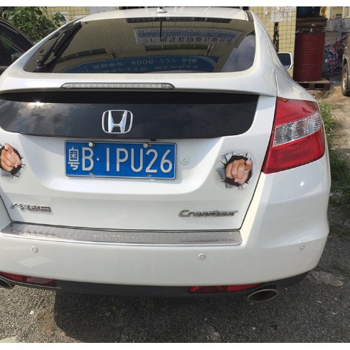 Tem Decal dán xe hình bàn tay độc đáo