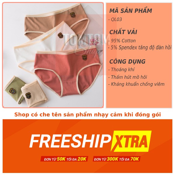 Quần Lót Nữ Cotton Y Tế Thời Trang Cho Nữ QL03