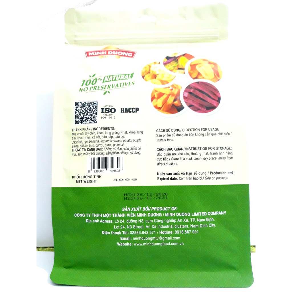 Trái Cây Sấy Thập Cẩm Minh Dương Túi Zip 400g