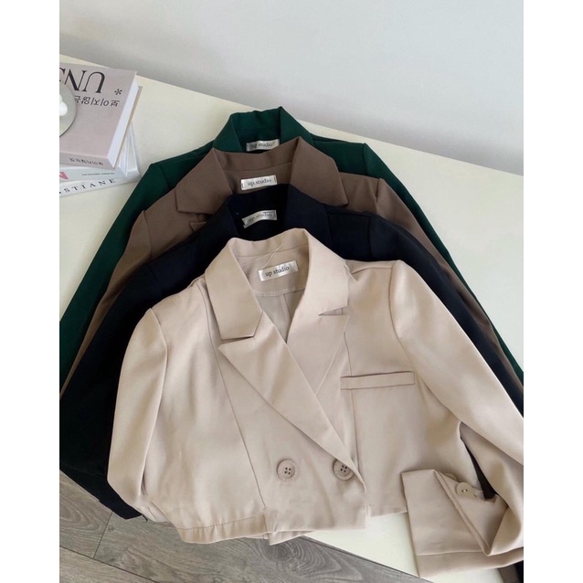 Blazer / Vest lửng dáng croptop sang xịn , đem vai cá tính 4 màu (Ảnh thật/Video)