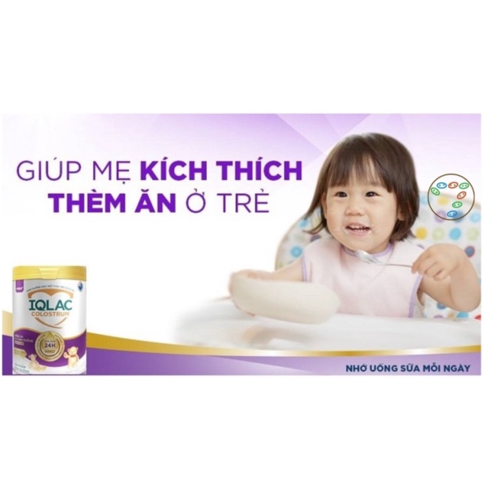 Sữa IQlac Colostrum Premium lon 800g cho trẻ biếng ăn Suy dinh dưỡng