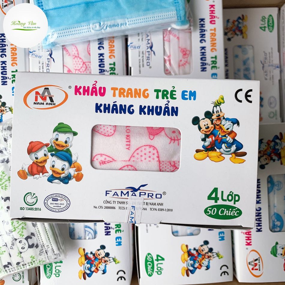 Khẩu trang trẻ em kháng khuẩn FAMAPRO - Hộp 50 cái | BigBuy360 - bigbuy360.vn