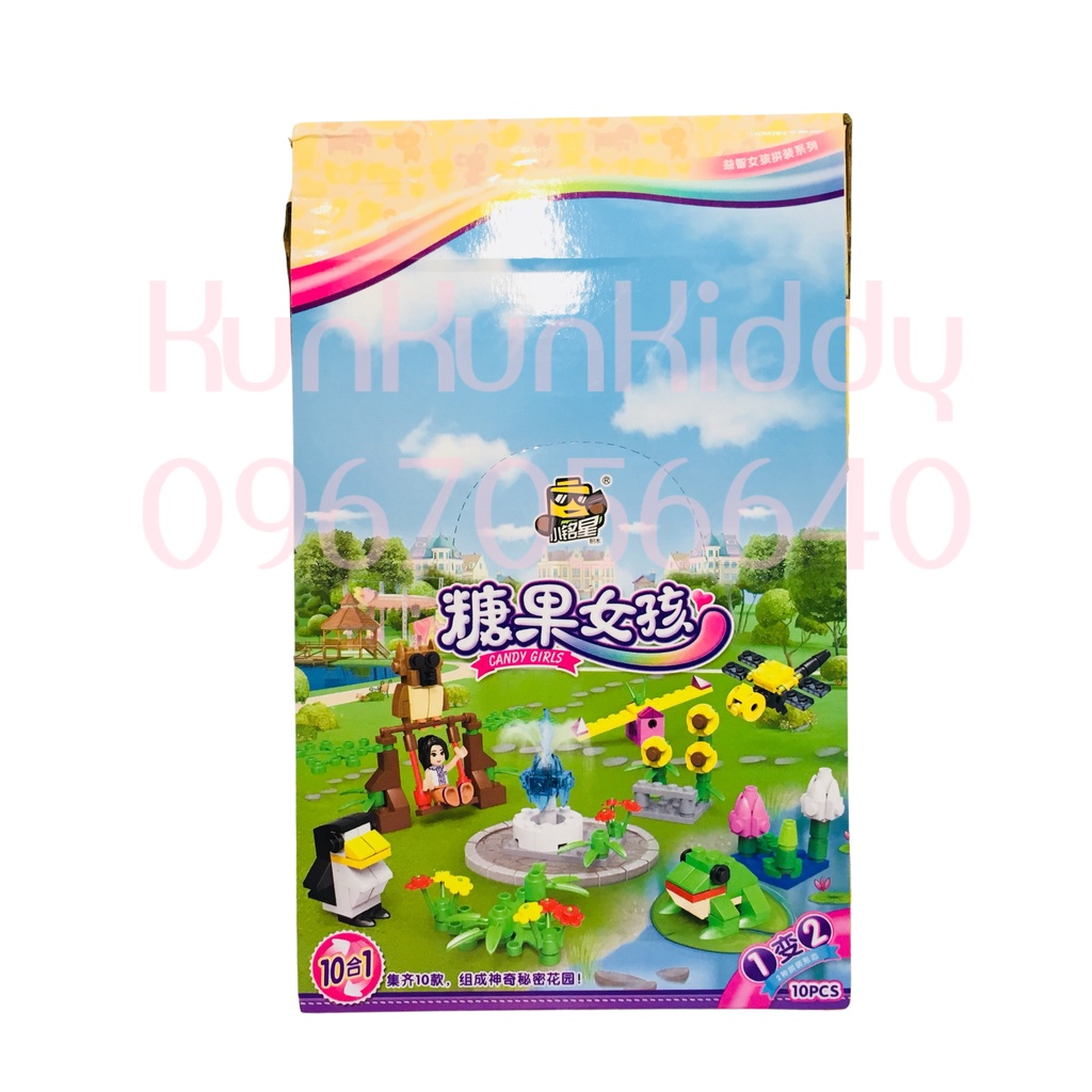 Đồ chơi lắp ghép mô hình Candy Girls  khu vườn vui nhộn cho bé