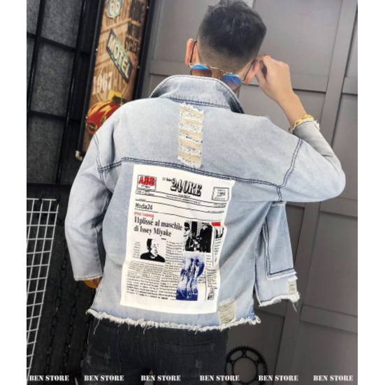 Áo khoác jean Unisex style Khung thời gian Times - Mua Ngay [Hình thật - freeship 40k]