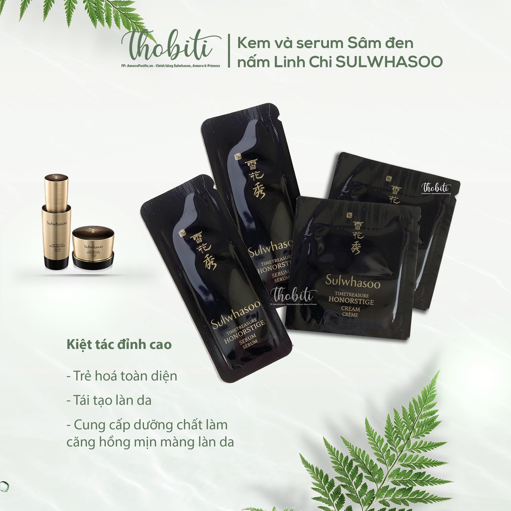 [Sample] Kem và serum 𝐭𝐫𝐞̉ 𝐡𝐨́𝐚 𝐭𝐨𝐚̀𝐧 𝐝𝐢𝐞̣̂𝐧 𝐭𝐚́𝐢 𝐭𝐚̣𝐨 𝐥𝐚̀𝐧 𝐝𝐚 Sulwhasoo Timetreasure Honorstige 1ml