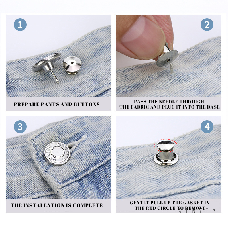 áo không cần may nút áo kim loại cúc bấm áo kim loại khuy áo phụ kiện thời trang nút bấm quần áo