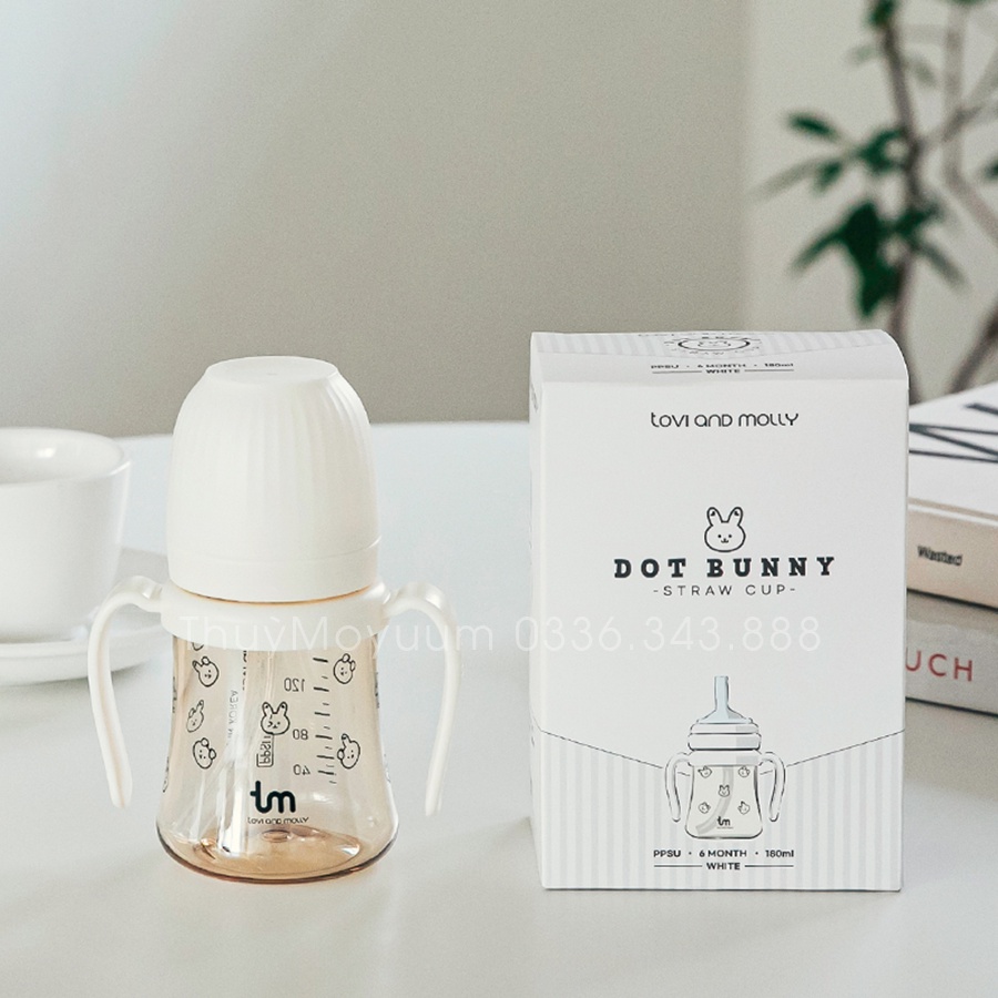 Bình hút Tovi and Molly , Bình hút Thỏ 180ml/280ml Hàn Quốc chính hãng