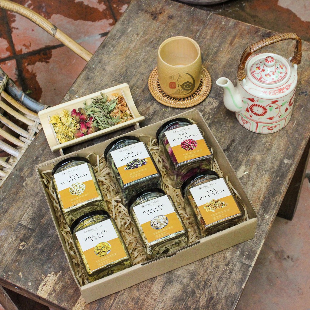 Quà sinh nhật Gift set quà tặng bà,mẹ combo trà hoa thảo mộc trồng tự nhiên - MÔC TRÀ 98