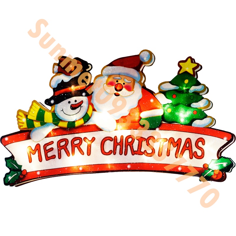 Đèn LED nhiều mẫu NOEL GIÁNG SINH  Sử Dụng PIN Có Nút Hít Mặt Kính trang trí DECOR dịp LỄ TẾT Sunmet