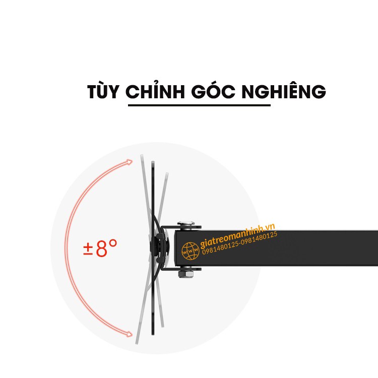 Giá Treo Màn Hình 17-27Inch (Upto 32&quot;) CP102 - Xoay 180 Độ Trái/Phải - Lắp Đặt Treo Tường